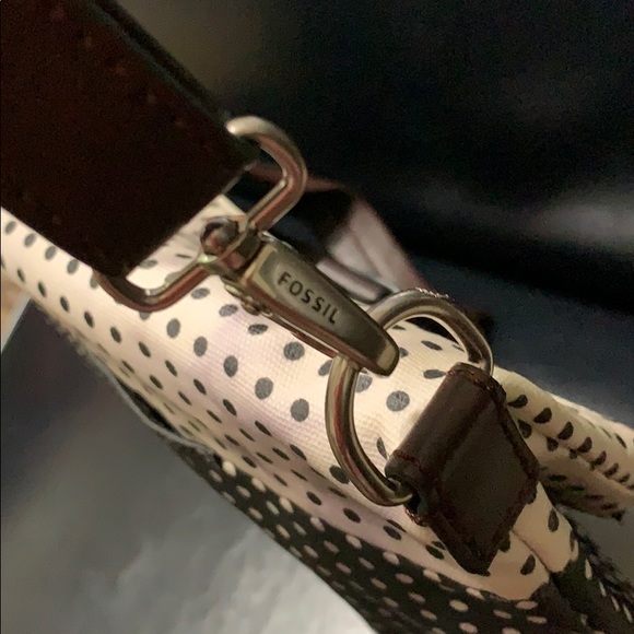 Fossil Canvas Crossbody Bag Polkadot - Picture 11 of 11